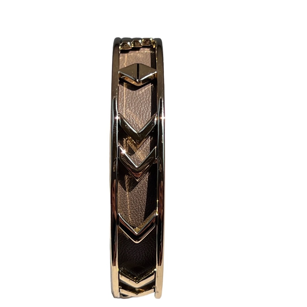 House of Harlow 1960 Gold and Taupe Aztec bangle
